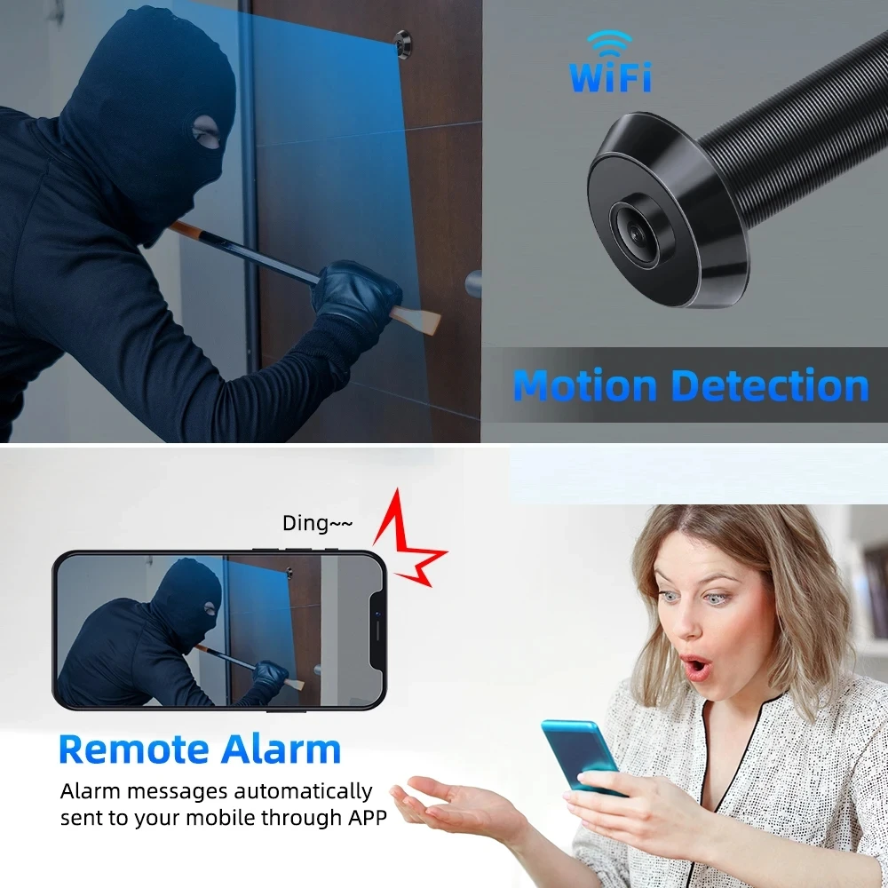 Tuya Smart Video Peephole 2.4G&5G Wifi Camera Motion Detection Door Viewer Video-eye Wireless Intercom Home Security Auto Record