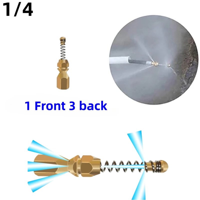 Sewer Drainage Cleaning Nozzle, G1/4 Internal Thread High-Pressure Nozzle, High-Pressure Hose Cleaning Kit.