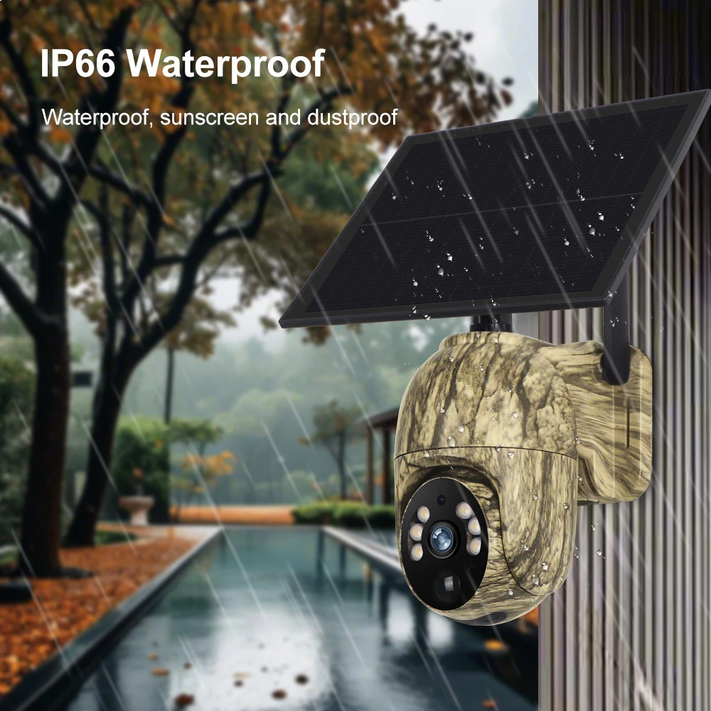 Ubox WiFi Solar Camera 4G LTE Cellular Trail Camera with Solar Panel Security Cam Full Color Night Vision for outdoor Wildlife
