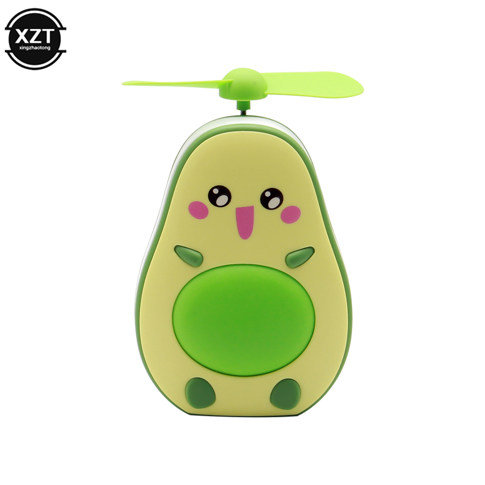 Avocado Mini Fan führte multifunktion ale Make-up Spiegel USB-Aufladung Hand ventilator tragbare 2-in-1 niedliche Form praktische Taschen kühler