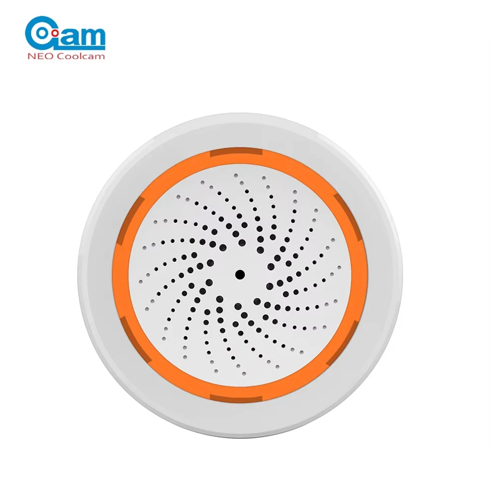 Coolcam Tuya Zigbee Smart Sirene Alarm voor huisbeveiliging met stroboscoopwaarschuwingen Ondersteuning USB-kabel Power UP Werkt met TUYA Smart Hub