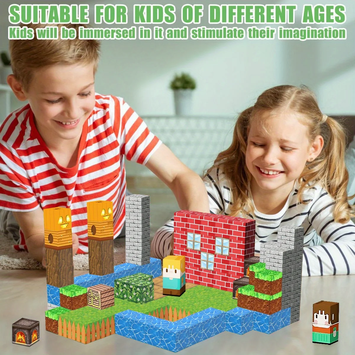 อัพเกรด Magnetic Building World Blocks ของเล่นสร้างโลกชุดสําหรับชายหญิง STEM Montessori Sensory Cubes สําหรับเด็กวัยหัดเดิน
