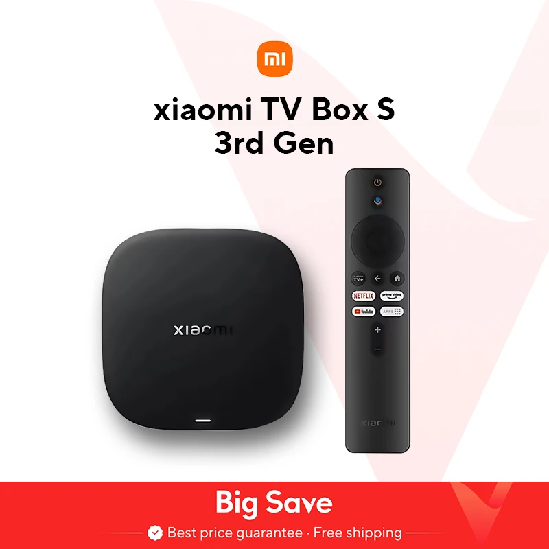 Versión Global Xiaomi TV Box S 3.a generación 4K Ultra HD Bluetooth 5,2 Wifi6 32GB ROM Google TV Asistente de Google reproductor multimedia inteligente