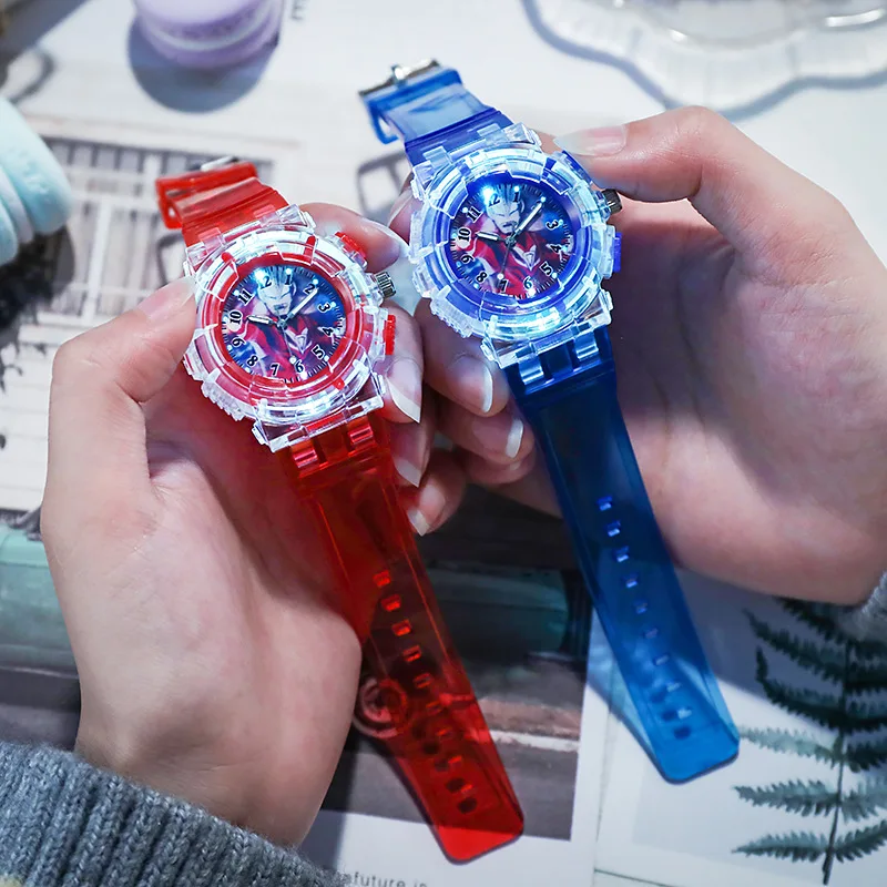 Crianças relógio luminoso led esportes relógios eletrônicos para crianças despertador dos desenhos animados flash luz relógio de pulso para meninos gils presente