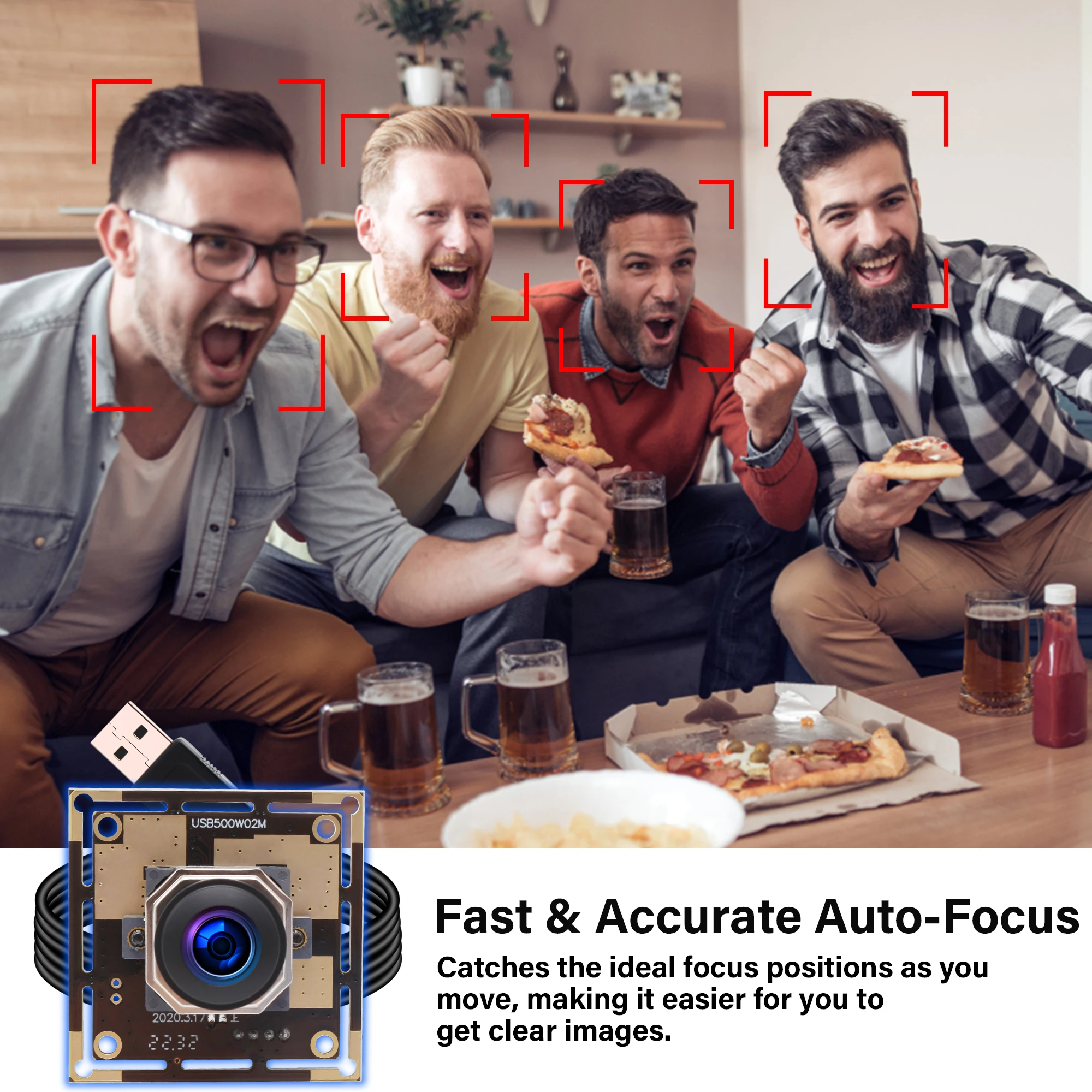ELP 5MP Mini USB Webcam Model Autofocus HD 170 Degree Wide Angle Fisheye Lens USB Camera for Industrial Monitoring and Security