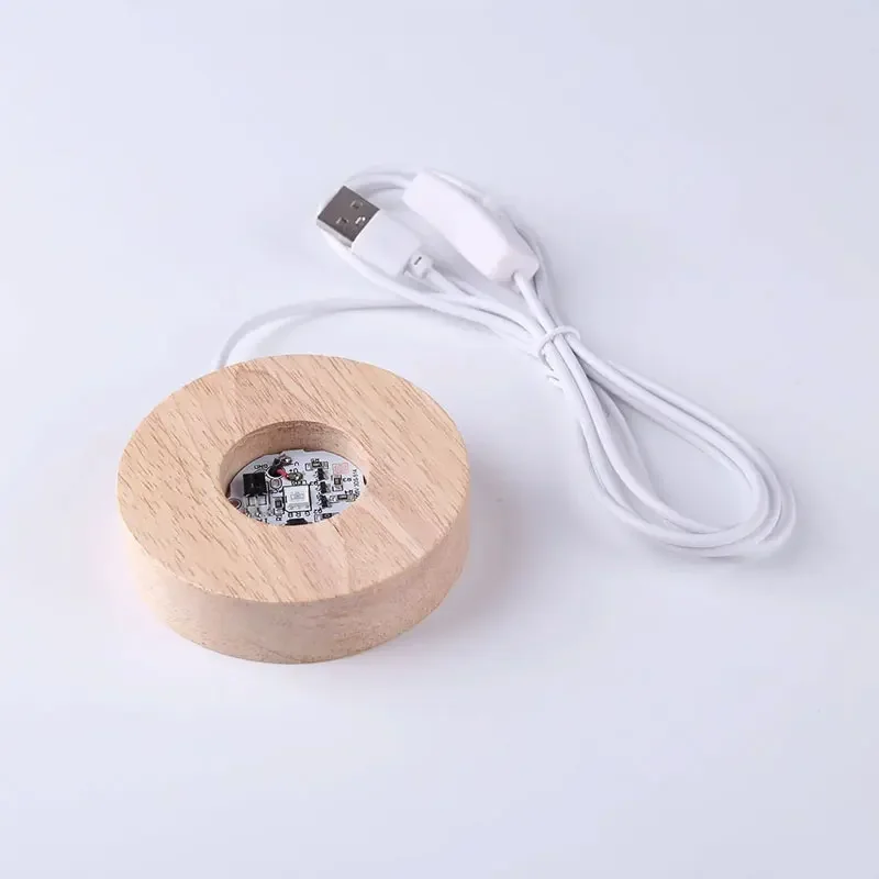 ฐานไม้คริสตัลออร์โกไนต์หินธรรมชาติพร้อมไฟ LED ควบคุมด้วยรีโมท โคมไฟตั้งโต๊ะ ของตกแต่งบ้าน