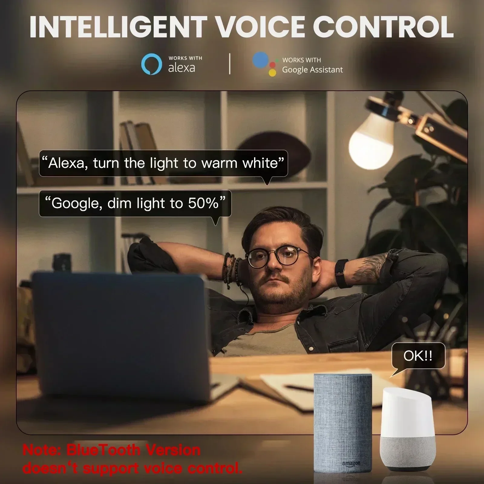 Lampadina TNCE Tuya E27 WIFI/Zigbee/Bluetooth, lampada LED a luce dimmerabile 2700-6500k RGB, APP Smart Life, Voce con Alexa Google Home