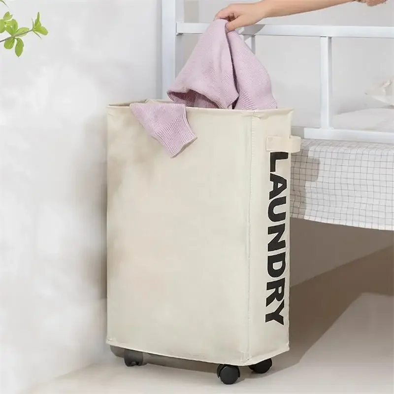 1 PC 22 "Rolling Slim ตะกร้าซักผ้าWithStandFoldable กันน้ํา Sorter AndOrganizerOn ล้อสูงบาง DirtyLaundryHamper ตะกร้า