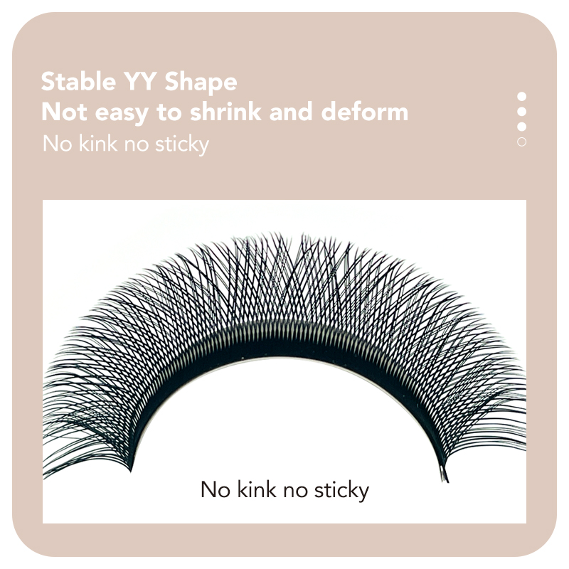 DIYDAY YY รูปร่างขนตา C D L LU Curl สีน้ําตาล Lashes ธรรมชาตินุ่ม Premade ปริมาณแฟน 2 เคล็ดลับ Y-รูปขนตาปลอม