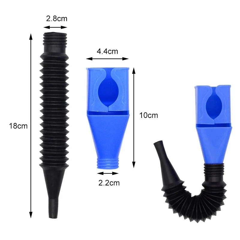 Embudo de repostaje de coche, herramienta de embudo de aceite de motor plegable de gasolina, embudo de plástico, herramienta de repostaje de motocicleta y coche, accesorios para automóvil, 3 uds.