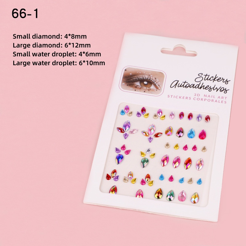 ジュエリー作り用の装飾的な自己接着剤,装飾的な手工芸品の装飾,マニキュア,ボディ,メイクアップ,1枚