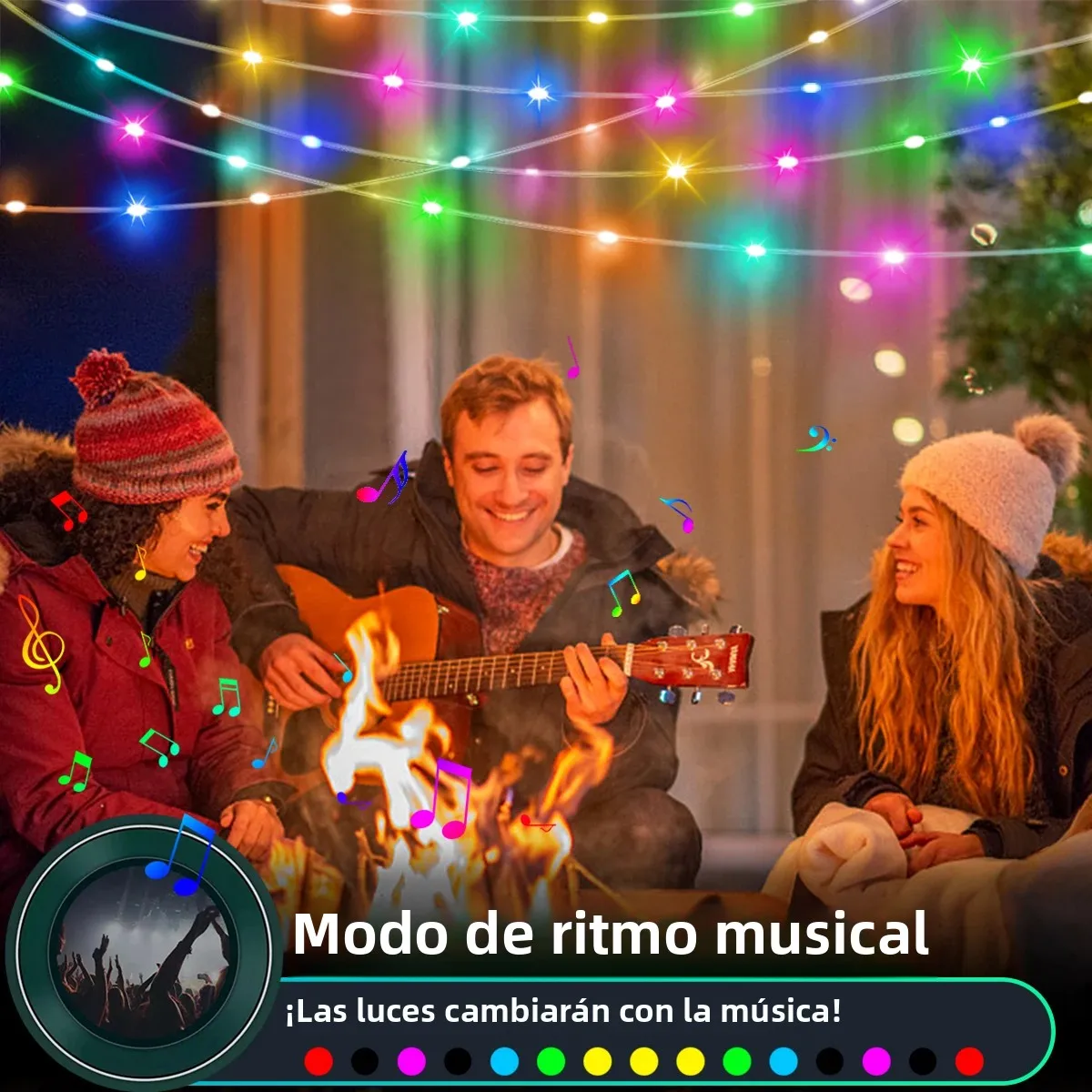 20M 10M 5M luces LED para festivales guirnalda de luces de hadas luces de cortina direccionables Bluetooth inteligentes guirnalda adorno decoración de fiesta en casa