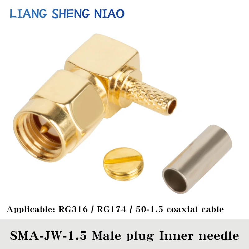10ชิ้นแจ็คตัวเมียแบบ SMA ตัวผู้/ขั้วต่อ RF สายเคเบิ้ลสำหรับ RG174 LMR100 RG316อะแดปเตอร์ชุบทอง