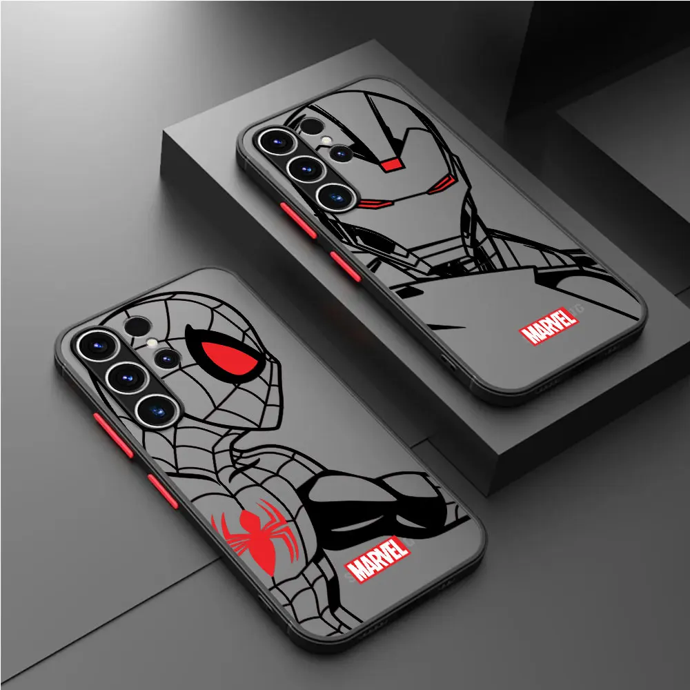 Противоударный чехол для Samsung Galaxy S22 S9 S20 FE S23 Ultra Note 20 S23 FE S21 S24 Plus S10 Plus Marvel Человек-паук Ironman Cover