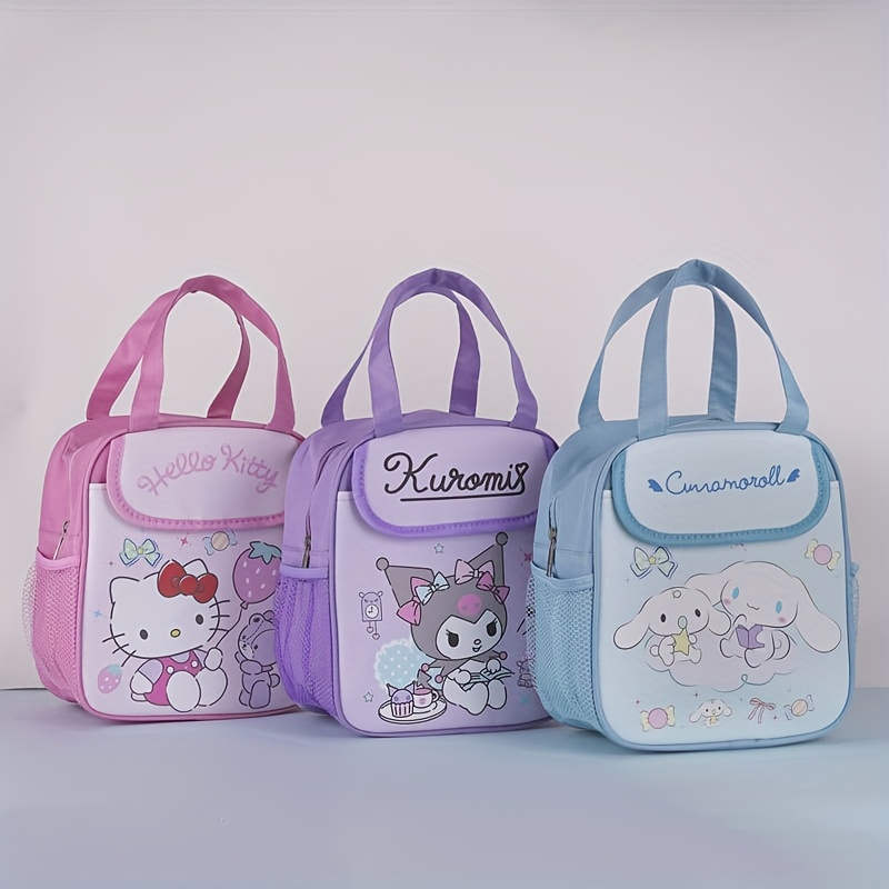 Bolsa de almuerzo con aislamiento Stitch Sanrio Culomi: reutilizable, plegable, con cierre de cremallera, película de aluminio aislada en el interior de la bolsa de lona