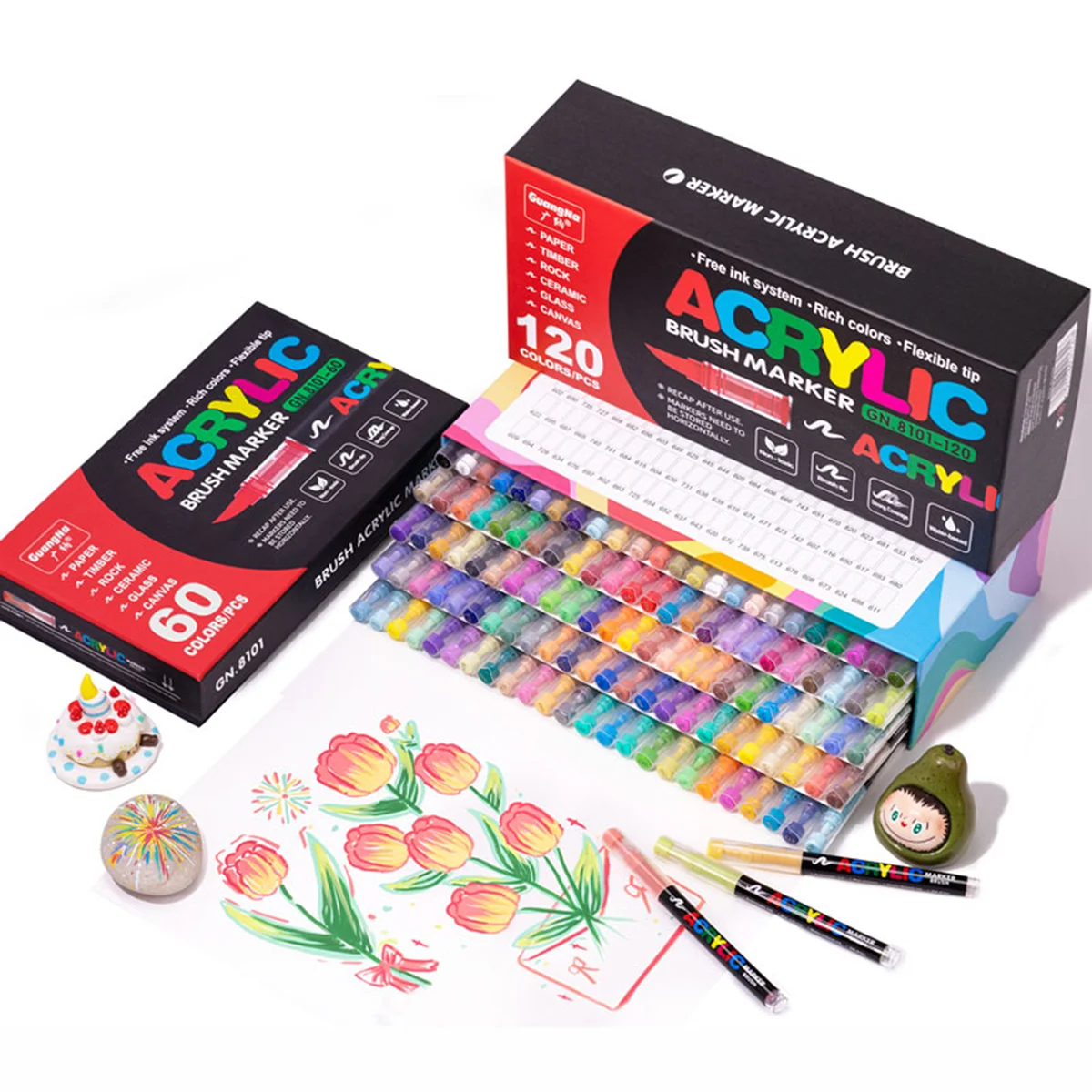 12-240 Color/box Professional Artist Marker Set - Soft-tip Drawing Straight Line Liquid Acrylic Markers, DIY Graffiti Art Painti