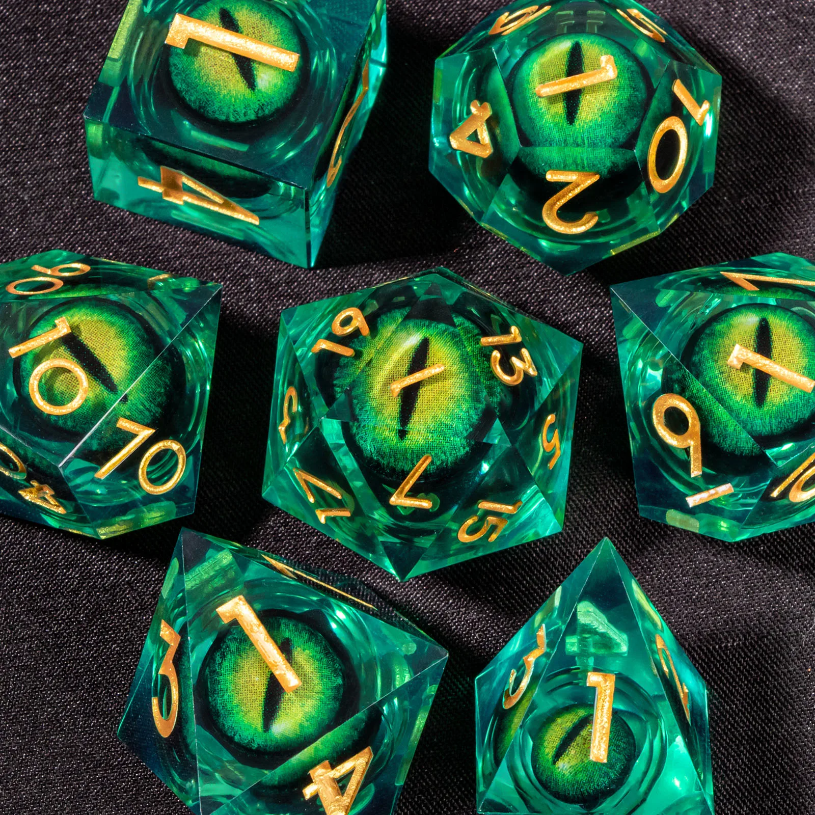 DND Liquid Core D&D dobbelstenen set, scherpe rand hars kerker en Dragon dobbelstenen, rollenspel RPG D en D dobbelstenen D20 D12 D10 D8 D6 D4