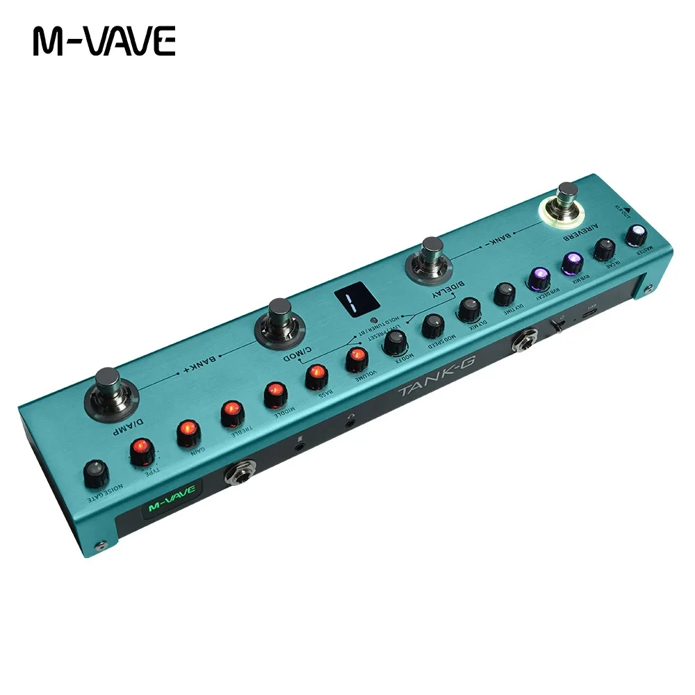 M-VAVE TANK-G ワイヤレスギターハブ |   9 プリアンプ/8 IR スロット + ノイズ ゲート |   Bluetooth MIDI シンク & 20 時間充電式ステージリグ