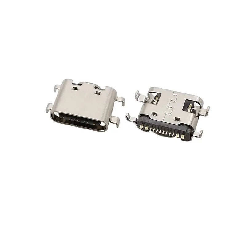 Conector USB tipo C hembra, puerto de carga Jack de 2/6/16 pines, enchufe tipo C, soldadura PCB SMD SMT, adaptador tipo C de reparación DIY, 10 Uds.