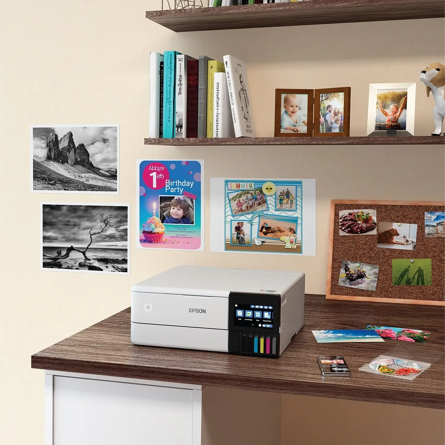 EcoTank Photo ET-8500 Wireless Color All-in-One Supertank Printer with Scanner, Copier, Ethernet and 4.3-inch Color Touchscreen