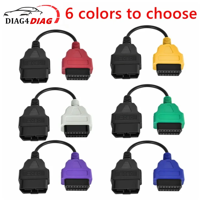 OBD 2 autoscanner connector MultiECUScan diagnostische adapterkabel voor multi ECU-scan voor Fiat ECU-scan 6 kleuren