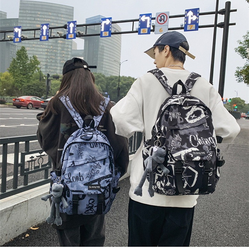 Sac à dos de lycée pour adolescents, sac d'école cool pour étudiants, cartable de grande capacité pour garçon, poupée mignonne