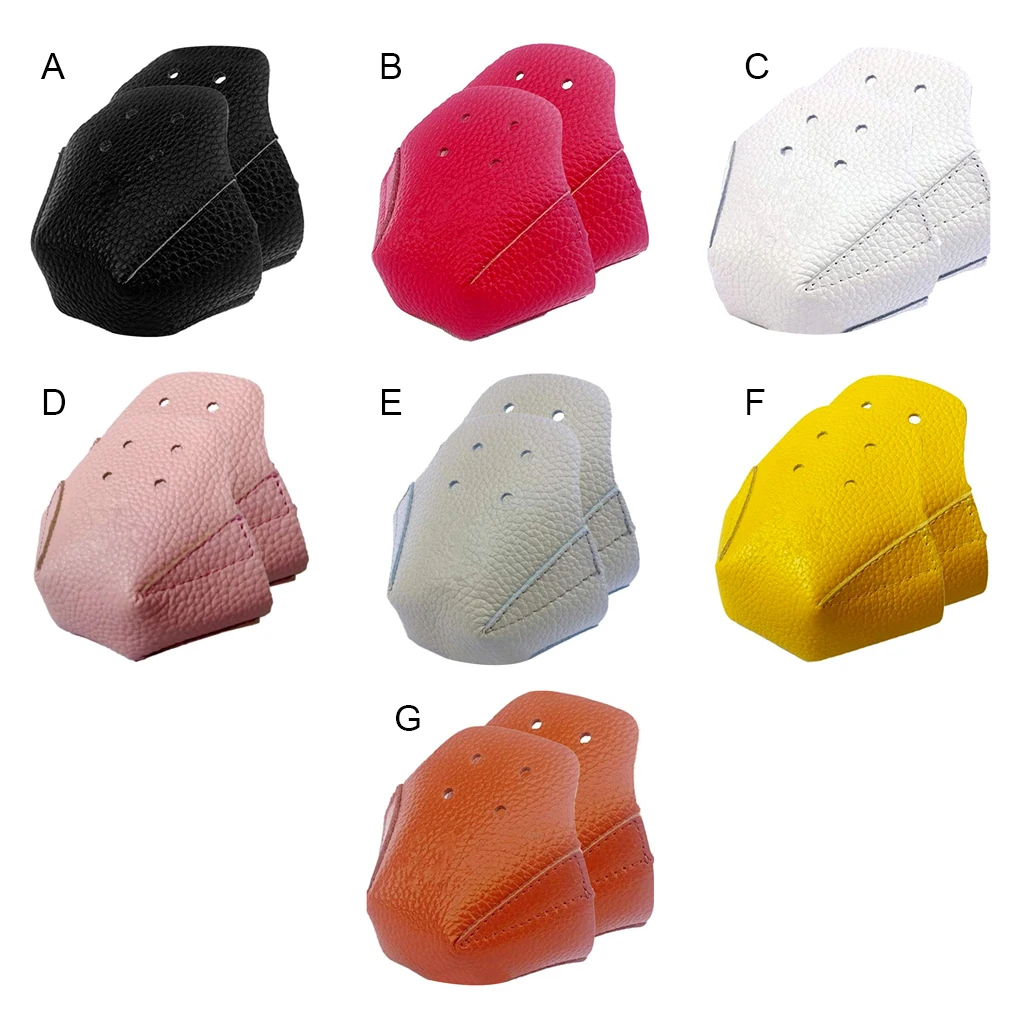 ที่คลุมรองเท้าสเก็ตหนังป้องกันการเสียดสีสำหรับการฝึกซ้อมกลางแจ้งสีส้มป้องกันการลิ้นรองเท้า1คู่