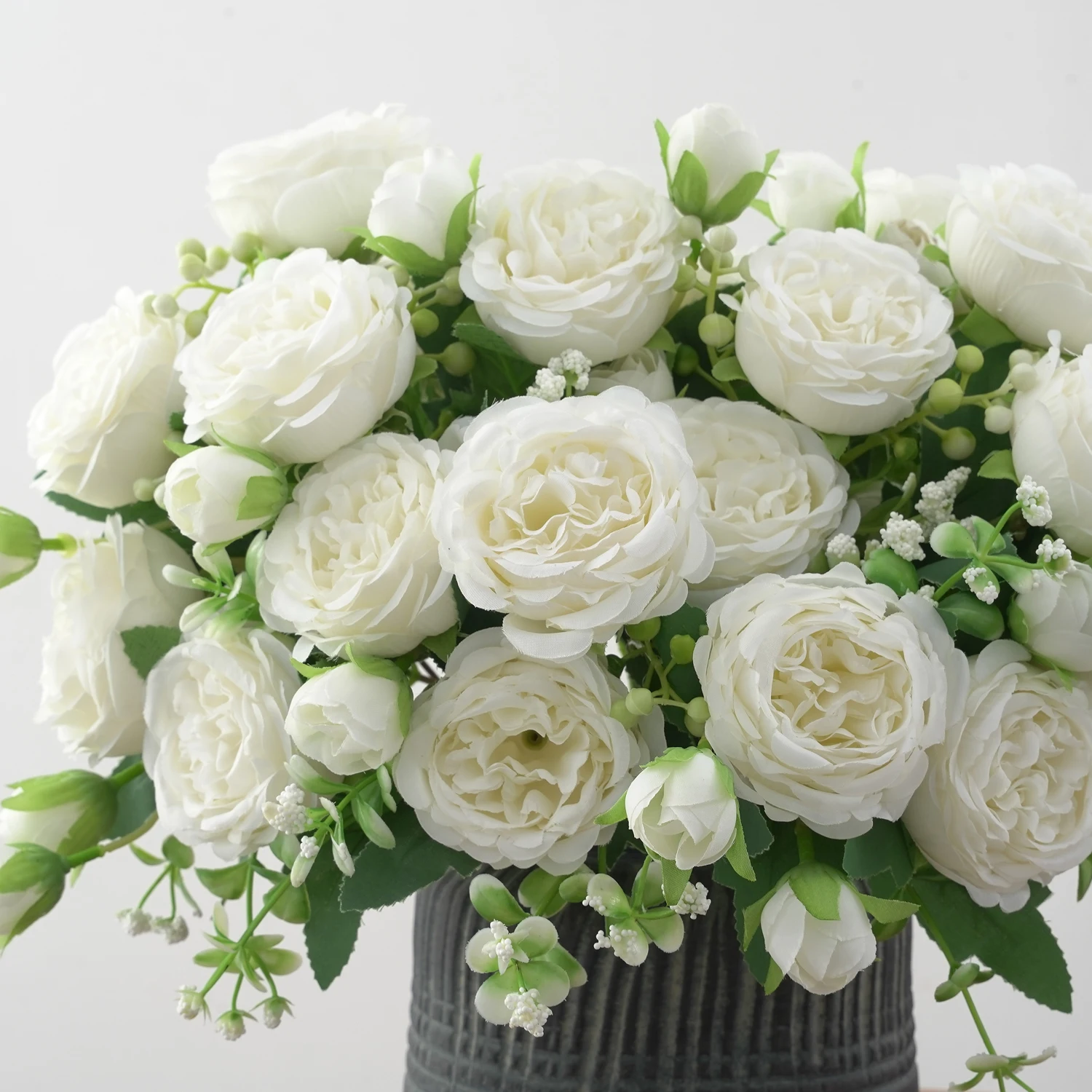 1 Stück künstliche Blumen zur Dekoration, künstliche Blumen, Seidenpfingstrose, künstlicher Blumenstrauß, Kunststoff-Arrangements für Zuhause, Braut, Hochzeit, Party
