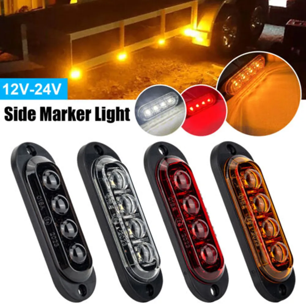 4 個トラック照明 LED トレーラーライトレンズサイドランプマーカーライトテールライト LED 12 V/24 V トレーラーアクセサリー警告ランプ