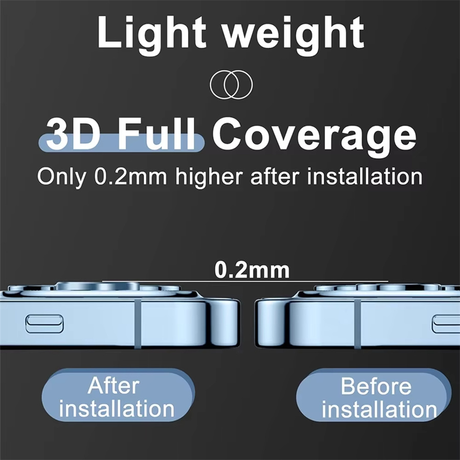 Metal Armor Camera Protector para iPhone, Lente Traseira, Capa de Proteção, Vidro Temperado, iPhone 15 Pro Max, iPhone 16, iPhone 14, iPhone 13, iPhone 12, iPhone 11, iPhone 15 Plus, iPhone 13 Mini