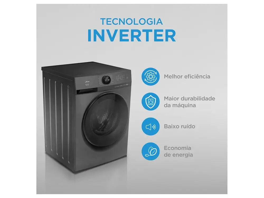 Lava e Seca Midea 11kg Titanium BLDC MF201D110WBGK01 - 110V