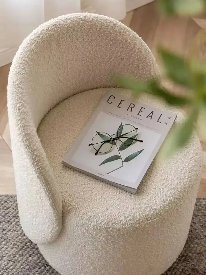 360 ° Taburete giratorio para cambiar zapatos, taburete de maquillaje, respaldo de esponja, tocador, cómodo y transpirable, para sala de estar, sofá perezoso