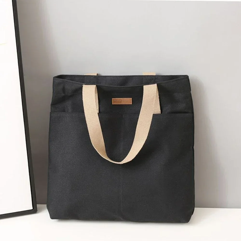 Bolso de mano para mujer, hilo de coser de lona, gran capacidad, sentido avanzado, práctico bolso de viaje para mujer, 1 ud.