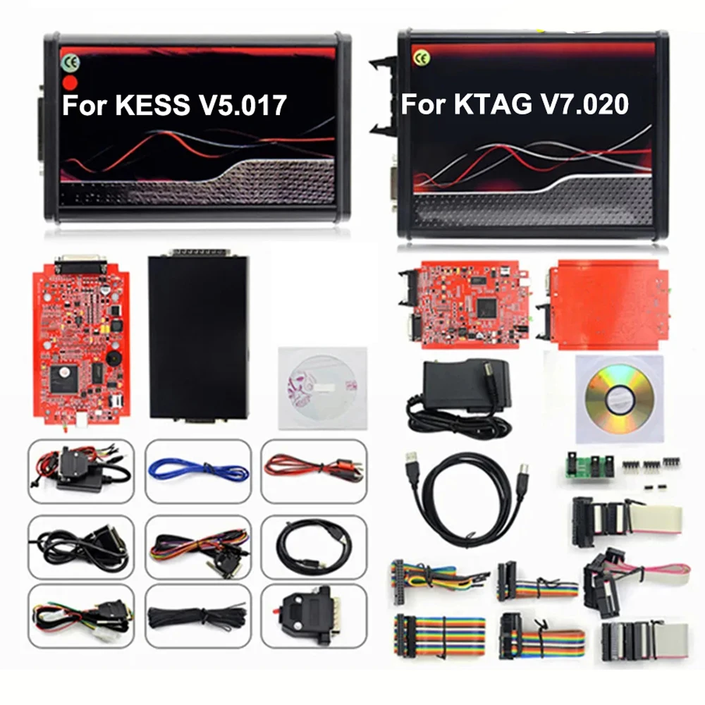 Ferramenta de ajuste de programação ecu, versão ue, para kess v2 v5.017 obd2 v7.020 para firmware ktag, caminhões de carro, software mestre bdm, pcb vermelho
