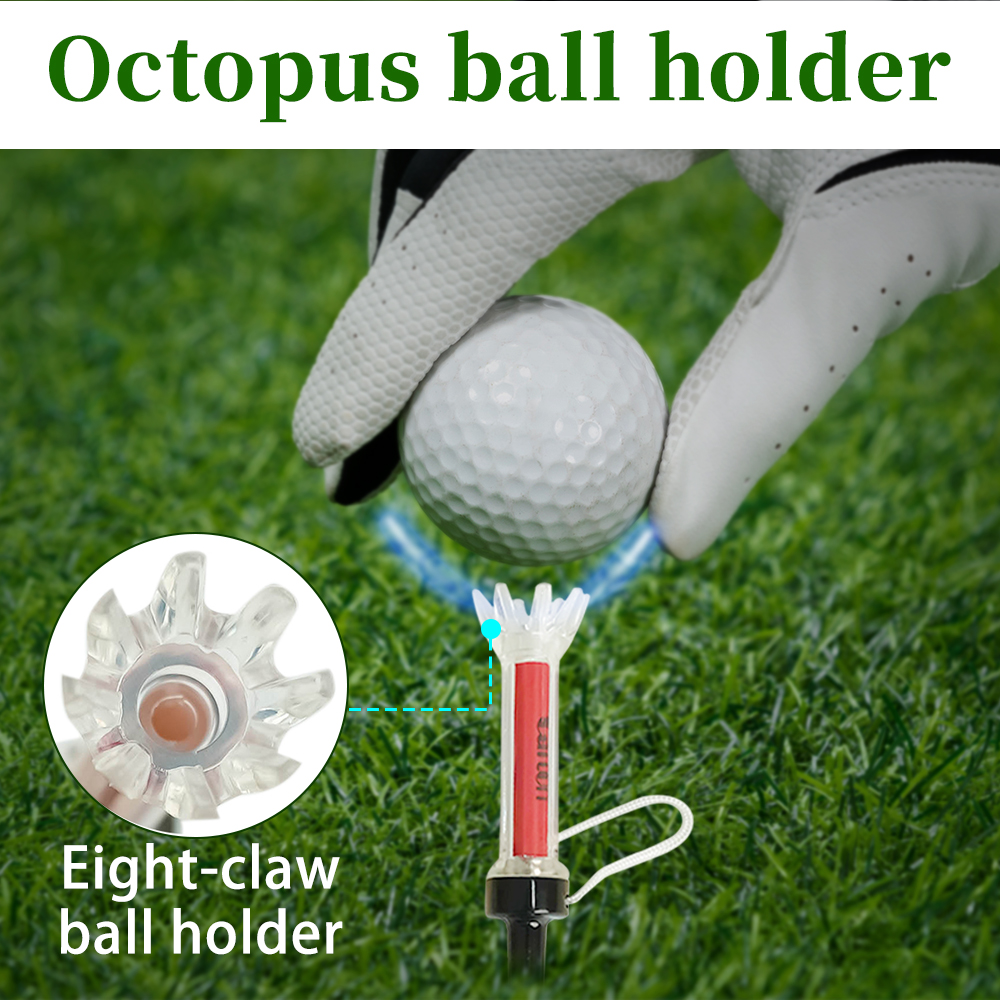 Caiton 5 pièces Tee de golf, avec tee de golf en plastique magnétique, deux tailles (79 mm/90 mm), nouveau cadeau de rebond à 360 degrés, pratique d'entraînement au golf