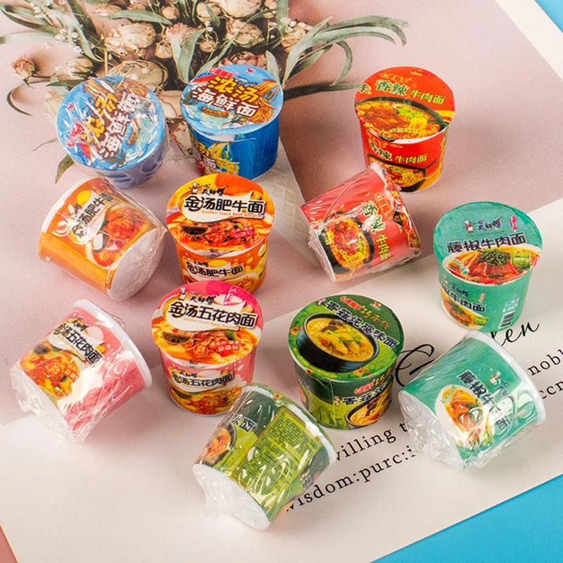 Casa de muñecas en miniatura, juguete de comida de imitación, fideos instantáneos, 5 piezas, 1/12