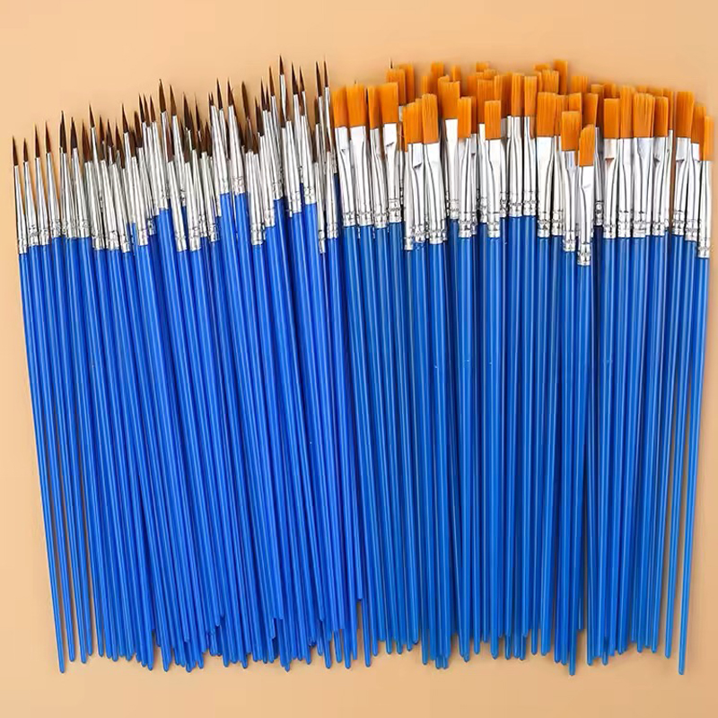 10/20/50 шт., круглые/плоские нейлоновые кисти для рисования