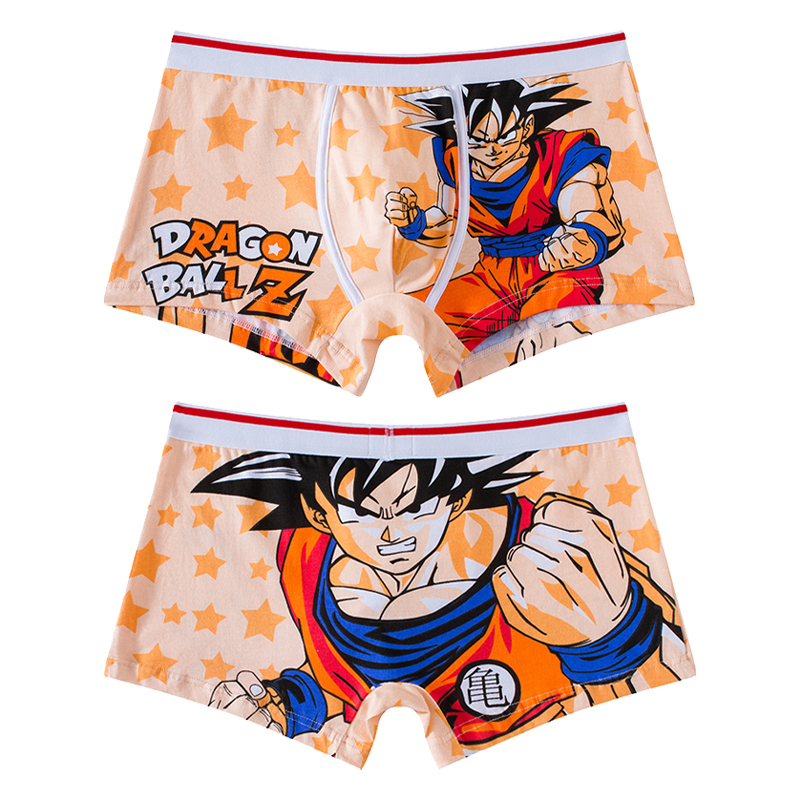 Bragas de Dragon Ball para hombre, Boxer de algodón con dibujos animados de Anime, ropa interior, Boxers, moda tejida, flexibilidad, calzoncillos con bolsa transpirable