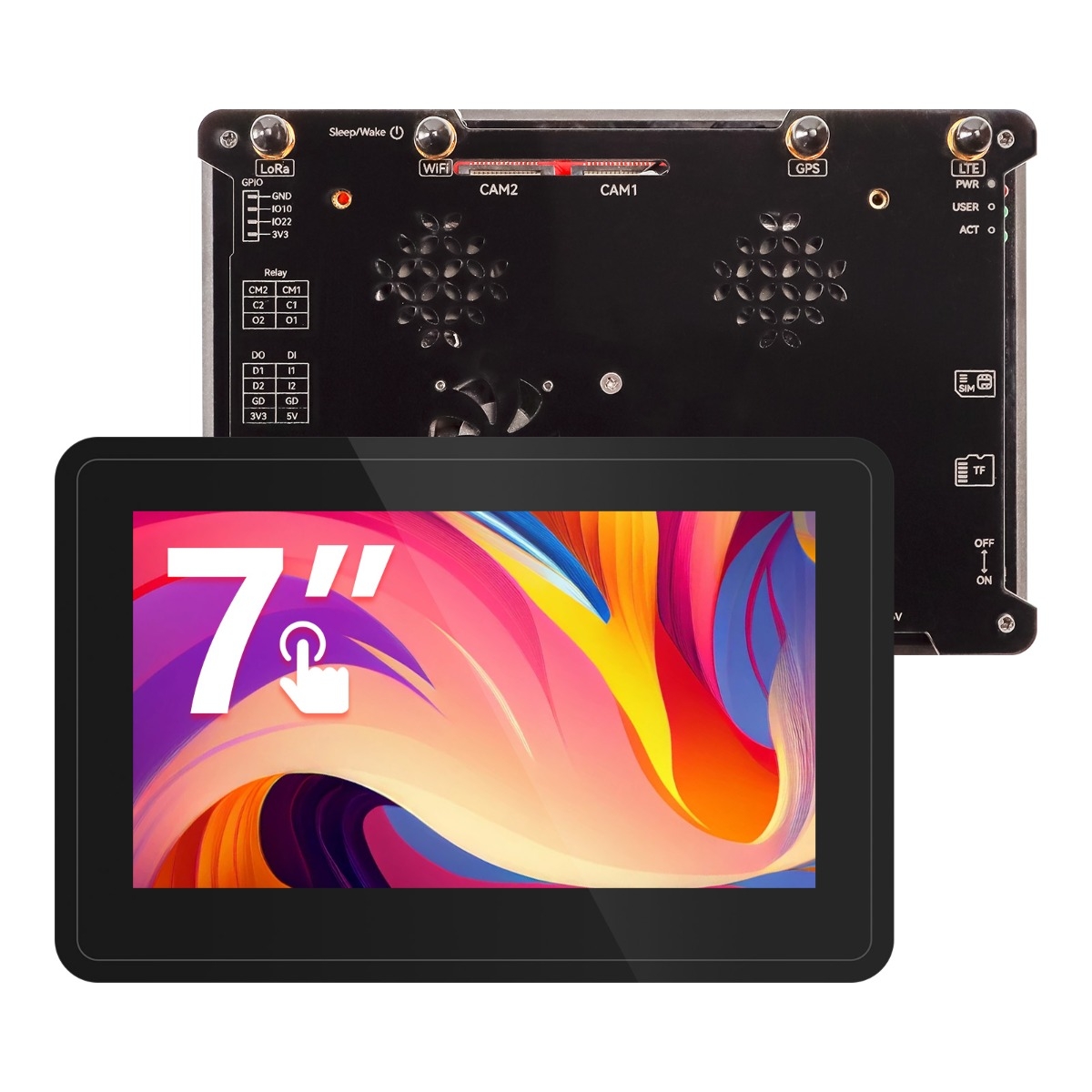 Raspberry Pi CM4 7-дюймовый дисплей, модуль HMI, терминал Pi с поддержкой Wi-Fi, BLE, 4G и LoRa, универсальный дизайн с промышленных интерфейсами