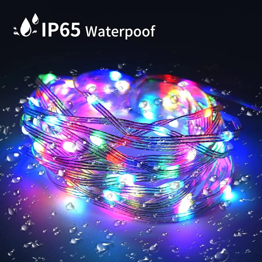 20m Traum farbe USB 5V LED String Licht Bluetooth Musik App RGBIC adressierbare Lichterketten Geburtstags feier Girlande Weihnachts dekor