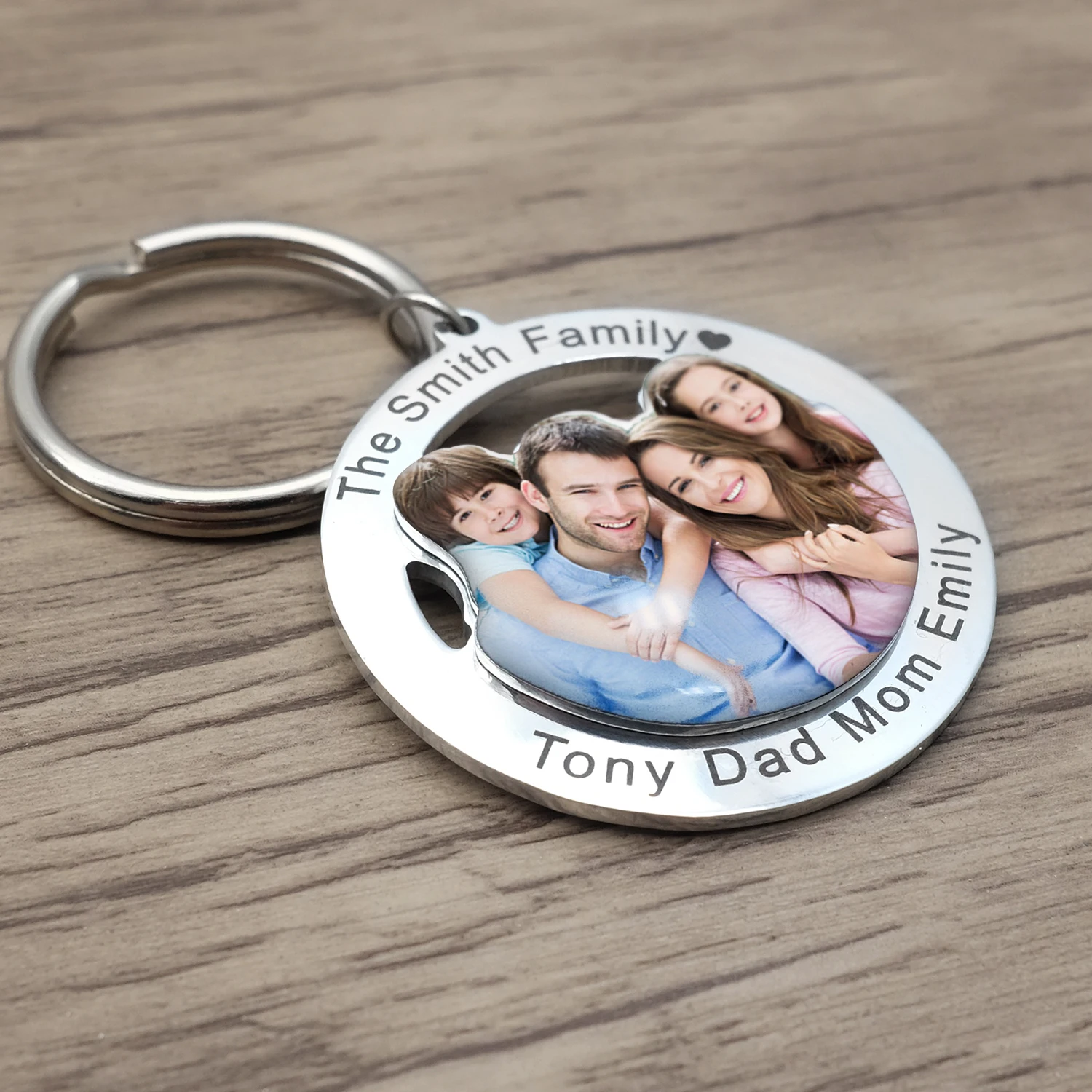 ภาพส่วนบุคคลพวงกุญแจภาพที่กําหนดเองพวงกุญแจภาพครอบครัว Key CHAIN แกะสลักของขวัญเครื่องประดับสําหรับครอบครัวของขวัญ