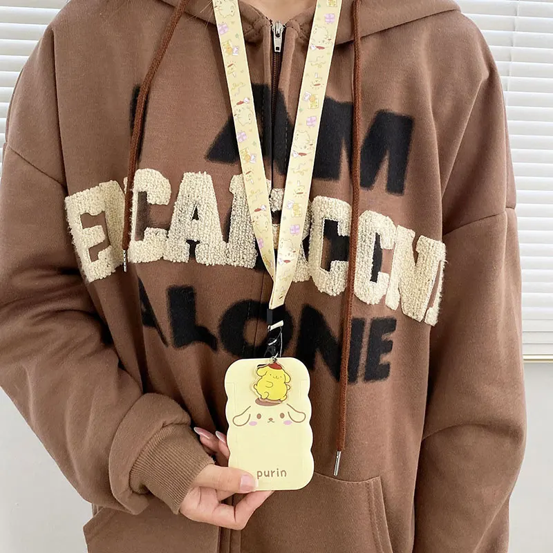 Hermoso llavero colgante Sanrio Hellokitty Kuromi Cinnamoroll lindo tarjetero regalo para estudiantes tarjetero de varilla de plástico