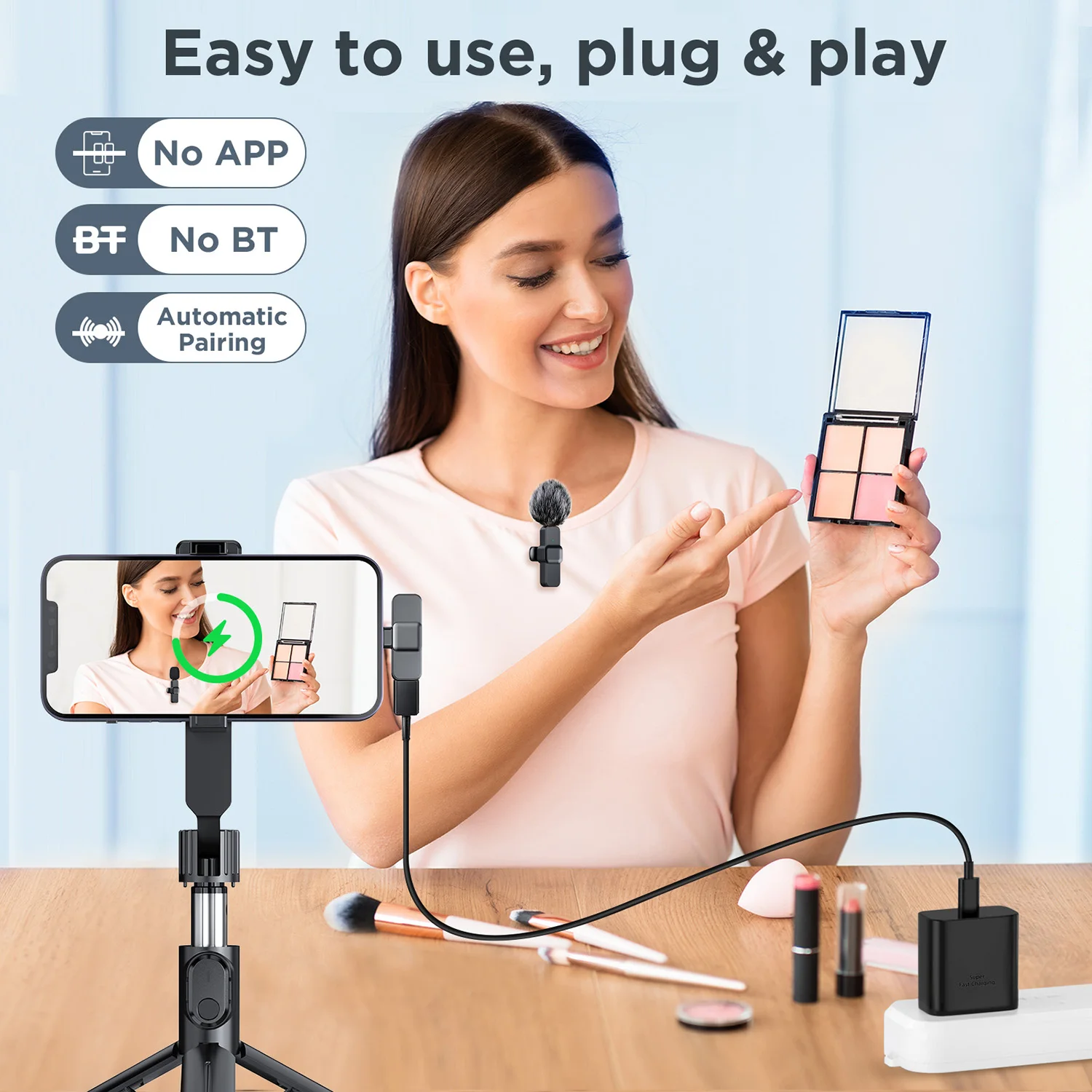 SNZIYAG K10 Wireless Lavalier-mikrofon Tragbare Audio Video Aufnahme Mini Mikrofon für iPhone Android PC Live Gaming Telefon