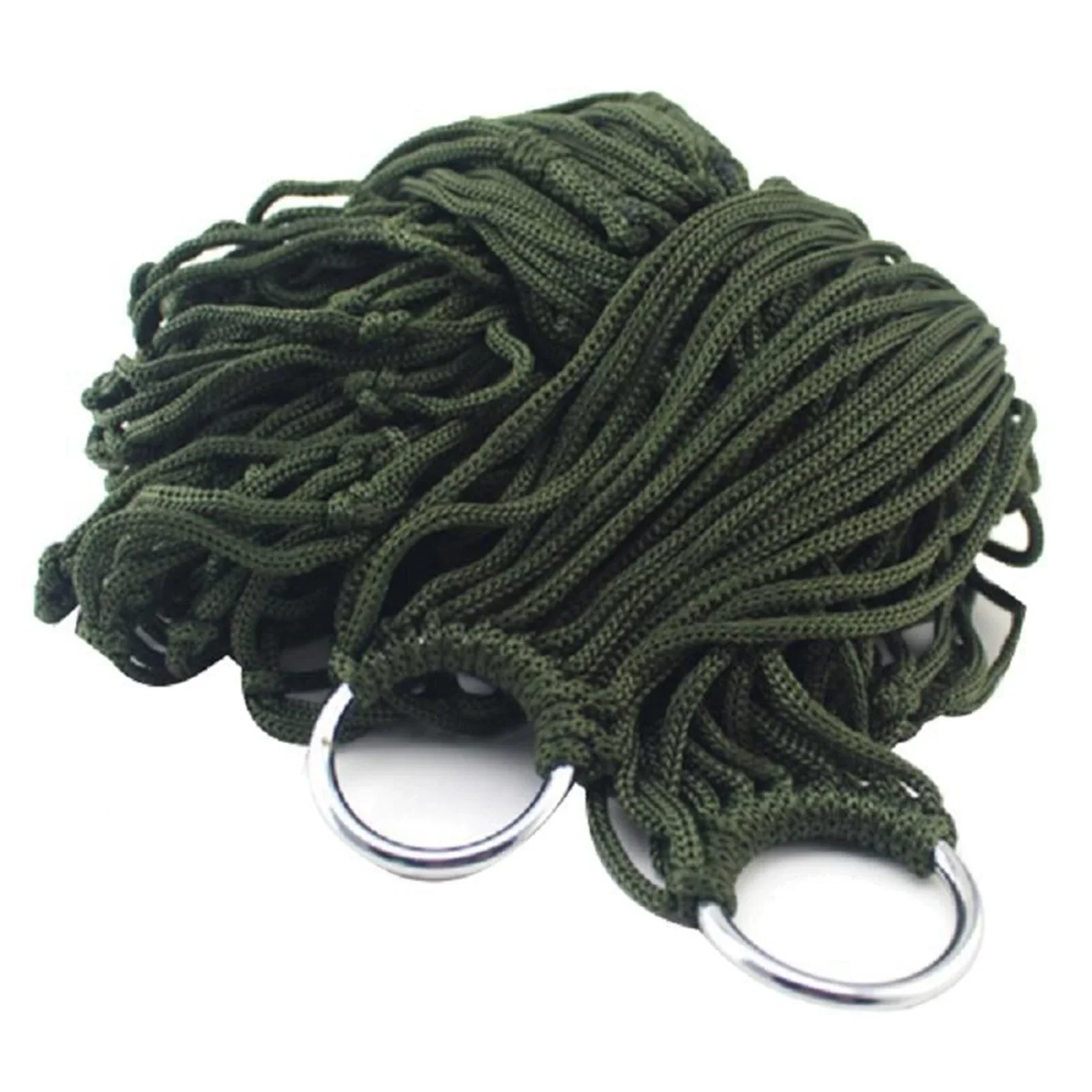 Portable Camping Hammock, Nylon Net Hanging Bed for Outdoor Garden Beach Travel with Rope