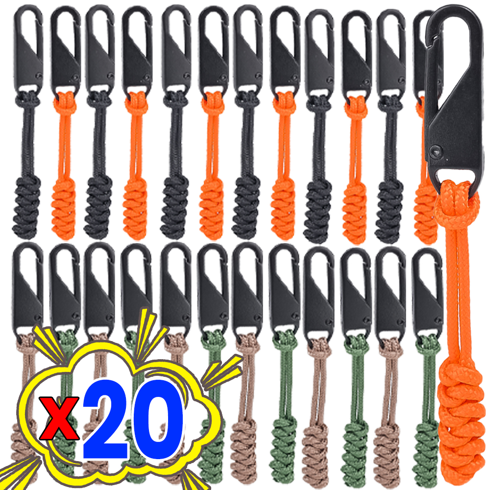 Extractor de cremallera portátil para bolsa de exterior, deslizador de cabeza de cremallera de Metal, cremalleras de tejido desmontables coloridas, accesorios de costura DIY, 1/20 Uds.