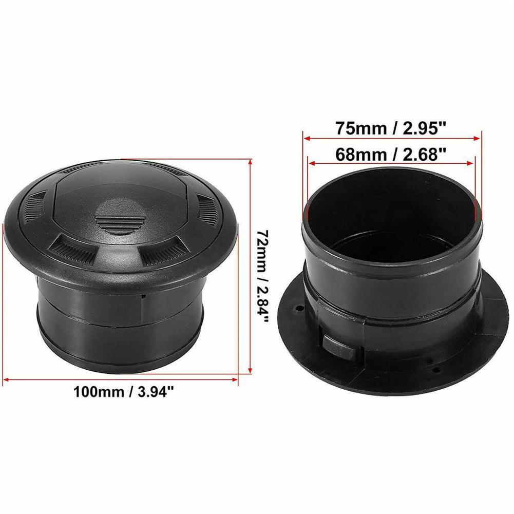Black Closeable Rotatable 75mm Air Outlet Fit For Webasto Eberspacher Heater For Bus Boat Auto Replacement Air-conditioning