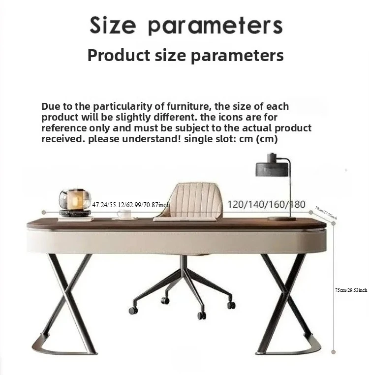 High-end Solid Wood Table, Modern Minimalist, Home, Office, Office Desk and Chair Set, Retro Walnut Wood Veneer, Computer Desk