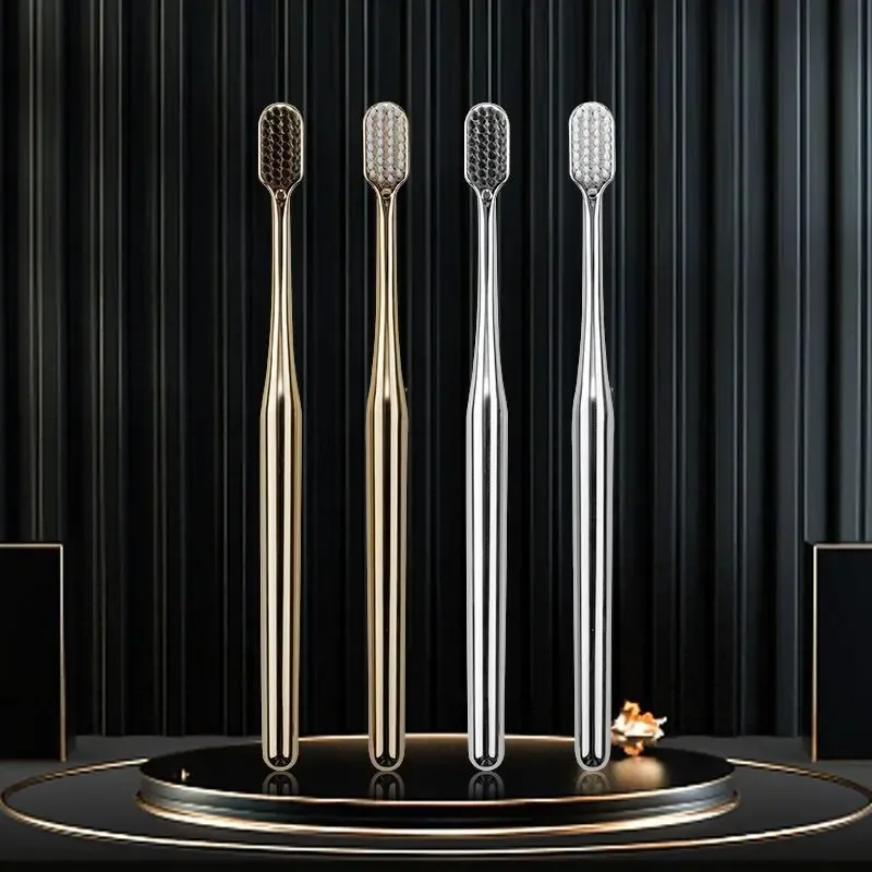 Luxury Soft แปรงสีฟันผู้ชายผู้หญิงผู้ใหญ่ฟันแปรงทองเงินทันตกรรมแปรง Elegance Gentle แปรงสีฟัน Drop Shipping