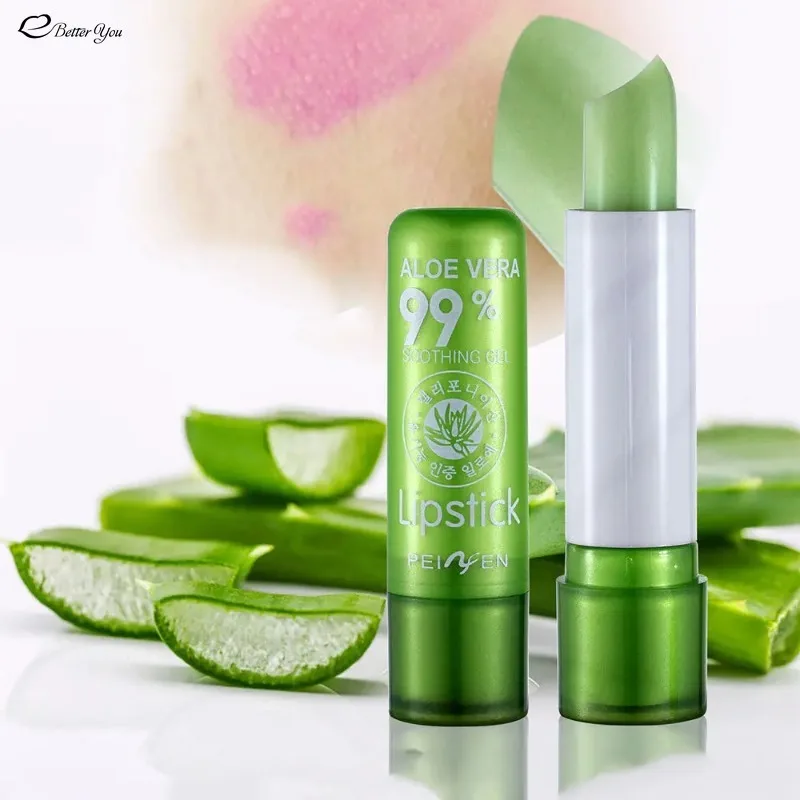 Bálsamo labial, lápiz labial de Aloe Vera, maquillaje de fresa, cuidado de los labios, lápiz labial que cambia de Color, lápiz labial hidratante de larga duración, belleza