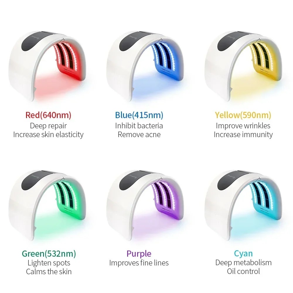 Foreverlily LED Trị Liệu Bằng Ánh Sáng Trang Thiết Bị Làm Đẹp 7 Màu Đèn LED Photon Làm Nóng Trị Liệu Mặt Nạ Dưỡng Da Săn Chắc Điểm Mụn Loại Bỏ Thiết Bị